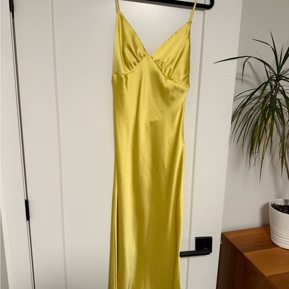 Yellow Satin Dress